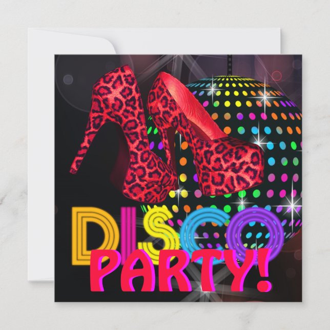 Spegelbolls Disco Dansfest Inbjudningar (Framsida)