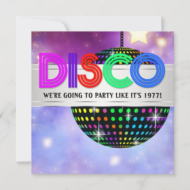 Spegelbolls Discofest Inbjudningar (Framsida)