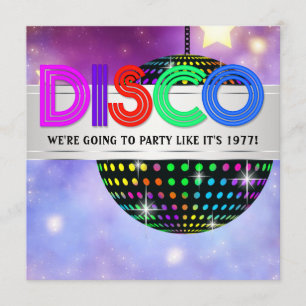 Spegelbolls Discofest Inbjudningar