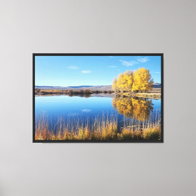 Spegeldamm Utskrift på sträckt canvas (Framsida)