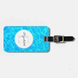 Spegelfoto för blå reflexer från Vatten i Bassäng Bagagebricka