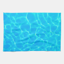 Spegelfoto för blå reflexer från Vatten i Bassäng Kökshandduk