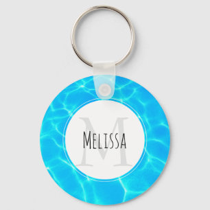 Spegelfoto för blå reflexer från Vatten i Bassäng Nyckelring