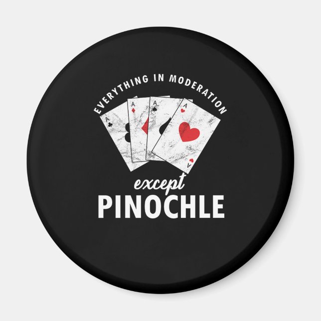 Spegelkort för Pinochle Binocle Penuchle-kort Magnet (Framsidan)