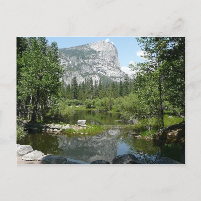 Spegelsjöns utsikt i Yosemite National Park Vykort (Framsida)
