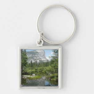 Spegelsjöutsikt i Yosemite National Park Fyrkantig Silverfärgad Nyckelring