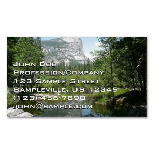 Spegelsjöutsikt i Yosemite National Park Magnetiska Visitkort