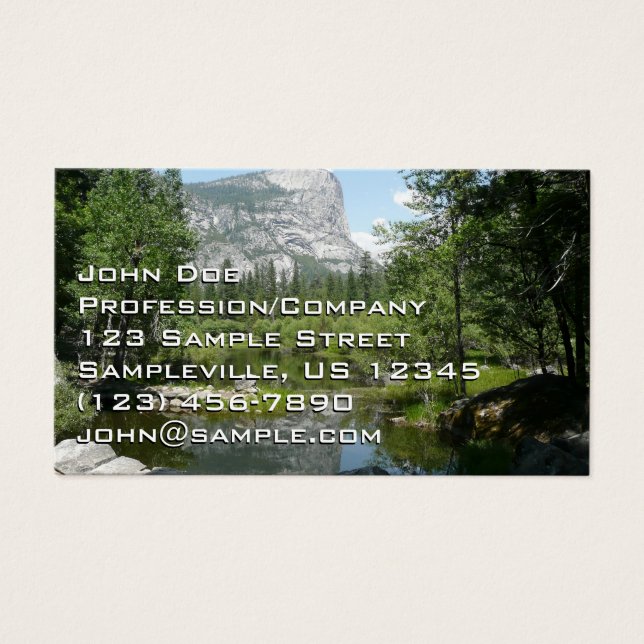 Spegelsjöutsikt i Yosemite National Park Visitkort (Framsidan)