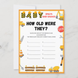 Spegelspel för byggbabyer - redigerbart Namn - Inbjudningar