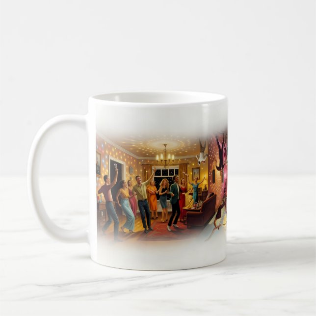 Spegelsvärldens festnatt Upp och ner-mugg Kaffemugg (Vänster)