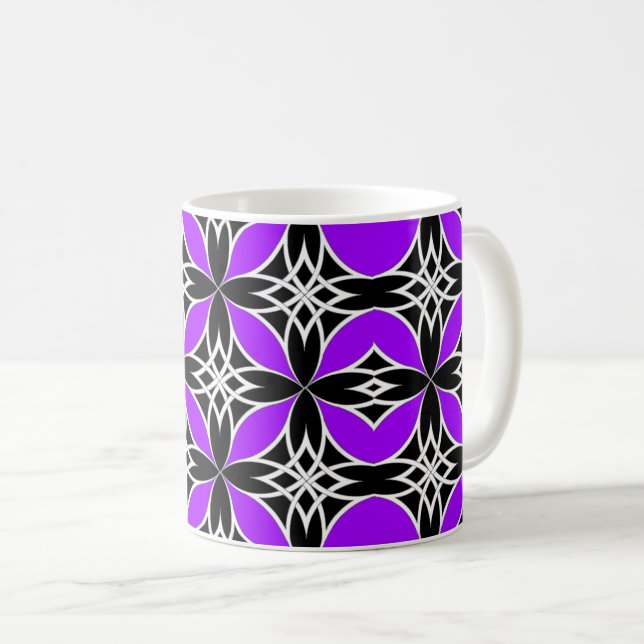 Spegelsymmetrisk keltisk ( Flutterby Purple ) Kaffemugg (Framsida höger)