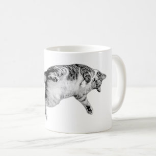 Spegelvänd i svartvitt kaffemugg