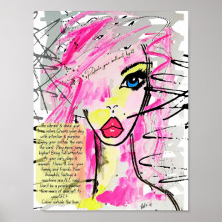 Spegla ditt lysande inspirerande Dam Poster