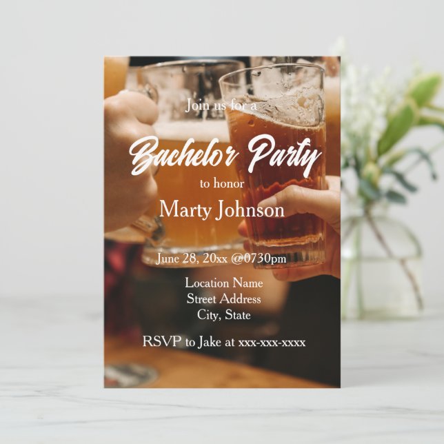 Spegla ölglas Sjungkarlsparty Inbjudningar (Stående Fram)