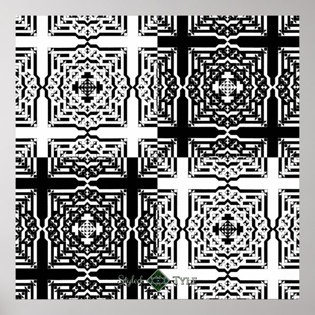 Speglad Bit Grid Poster (Framsidan)