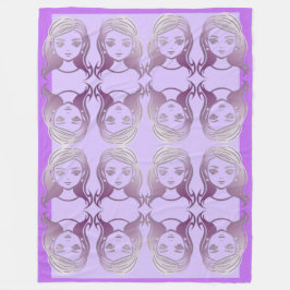 Speglad Dam-gränsad Fleecefilt