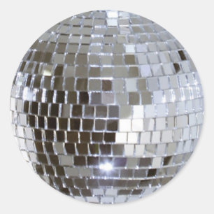 Speglad disco Boll 1-symbol Runt Klistermärke