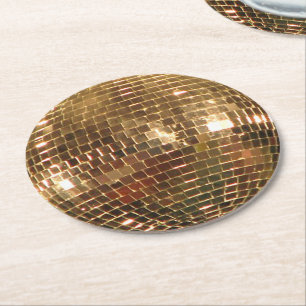 Speglad disco Boll 2 Underlägg Papper Rund
