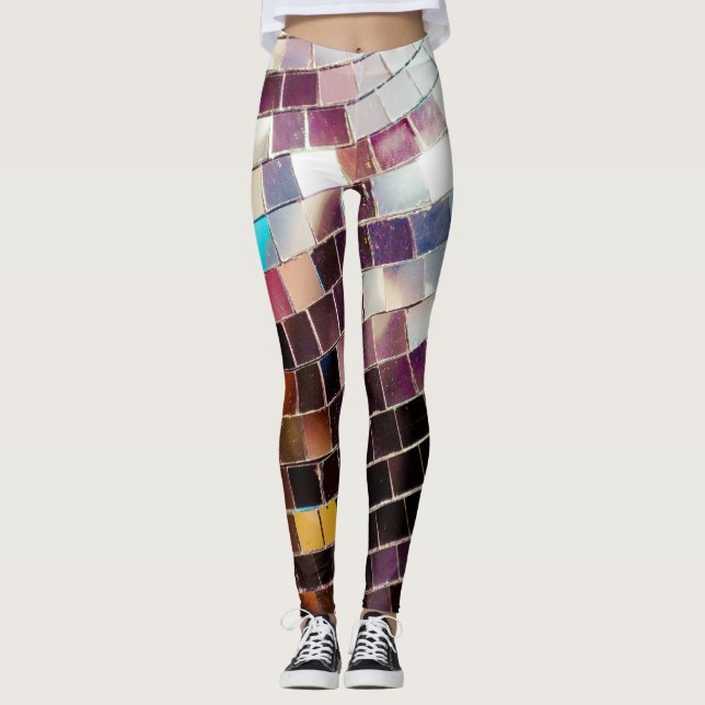 Speglad disco Boll Leggings (Framsida)