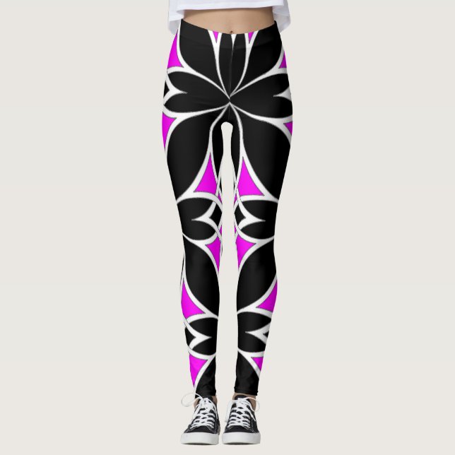 Speglad keltisk ( rosa ) leggings (Framsida)