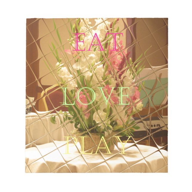 Speglad utskrift av blommor anteckningsblock (Framsida)