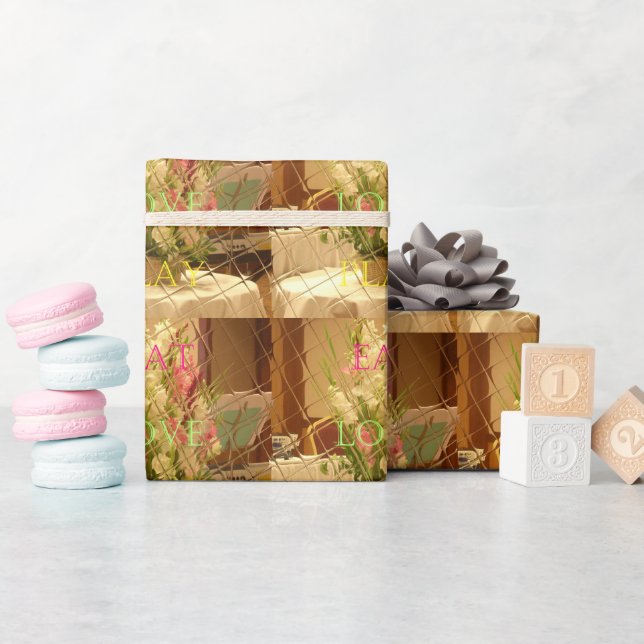 Speglad utskrift av blommor presentpapper (Baby Shower)