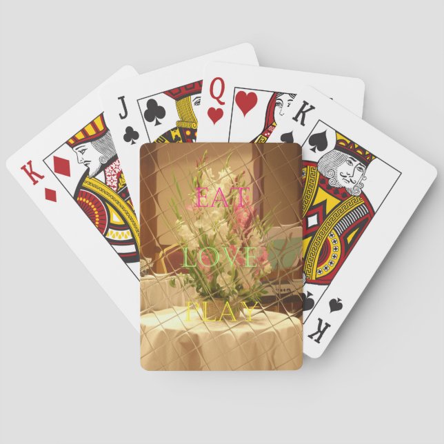 Speglad utskrift av blommor spel kort (Baksidan)