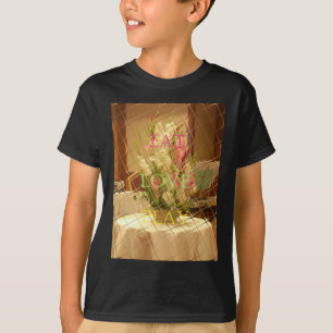 Speglad utskrift av blommor t shirt