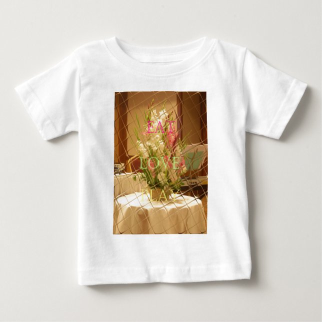 Speglad utskrift av blommor t-shirt (Framsida)