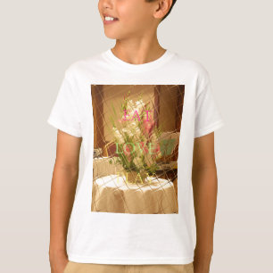 Speglad utskrift av blommor t-shirt
