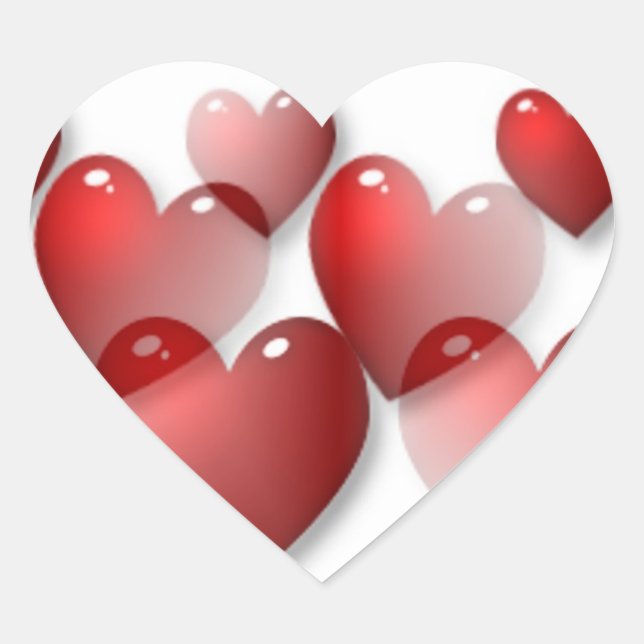 Speglade hjärtesmärken hjärtformat klistermärke (Framsida)