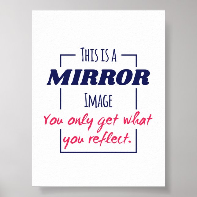 Speglande Reflekterande Tanke Motivationsdesign Poster (Framsidan)