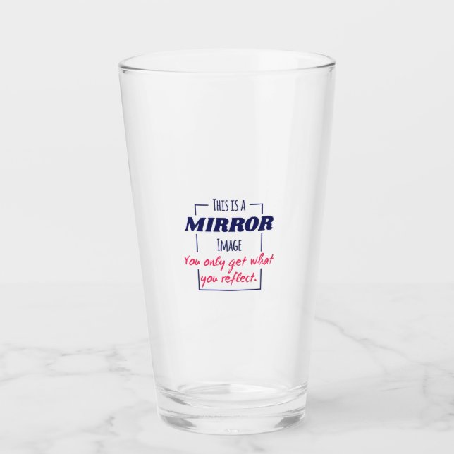 Speglande Reflekterande Tanke Motiverande Design Glaskopp (Framsida)