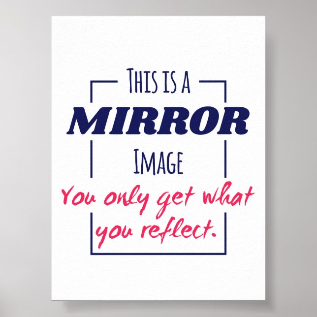 Speglande Reflekterande Tanke Motiverande Design Poster (Framsidan)