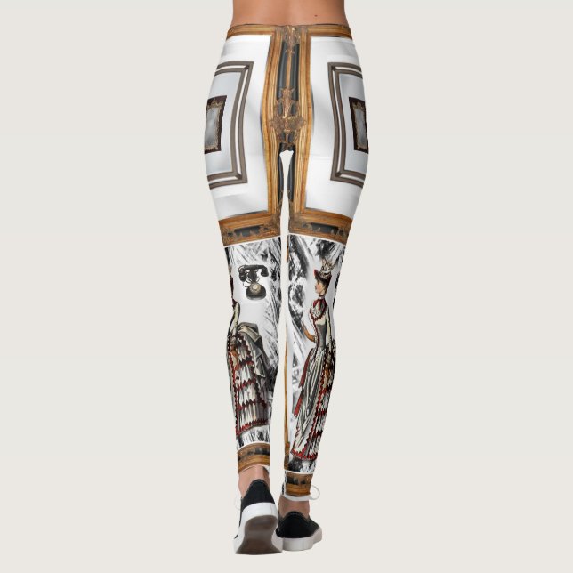 speglande vita svarta leggings lång tonåring (Baksida)