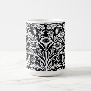 Speglar Acorns och Oak Lövs Black & White Kaffemugg