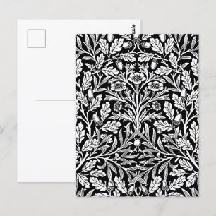 Speglar Acorns och Oak Lövs Black & White Vykort