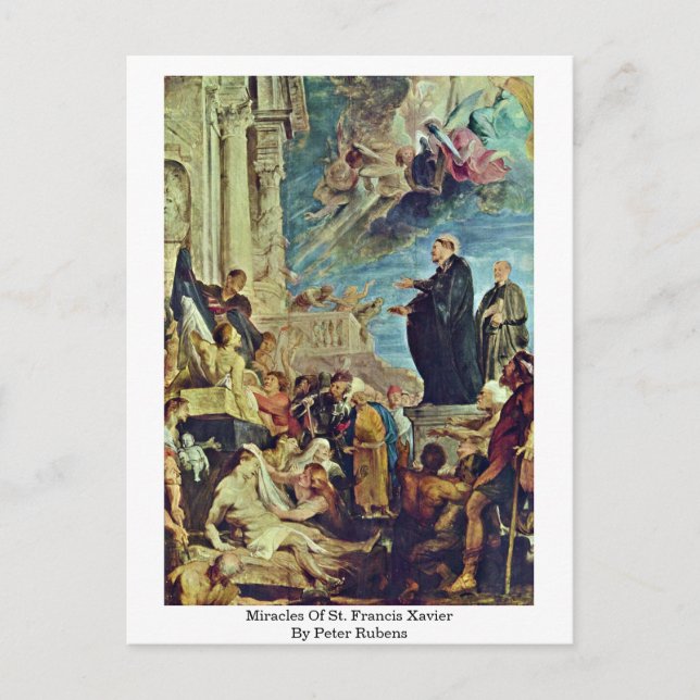 Speglar av St. Francis Xavier av Peter Rubens Vykort (Framsida)