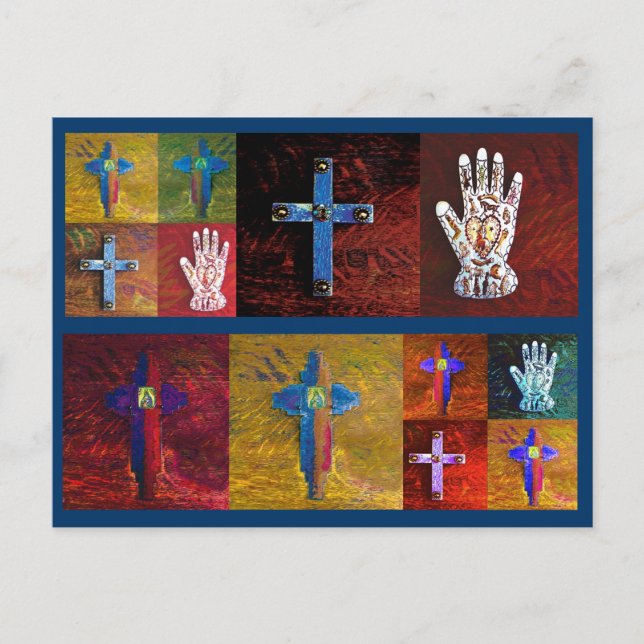 Speglar (blå) vykort (Framsida)