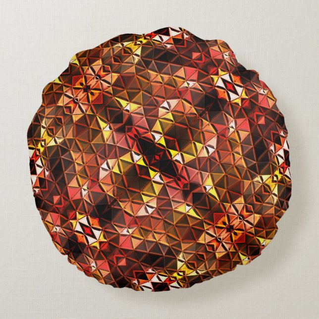 Spegling av röda trianglar som genererar konstigar rund kudde (Baksidan)