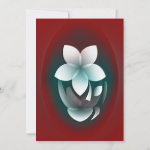 Spegling av vit blomma julkort