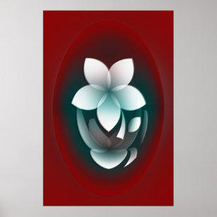 Spegling av vit blomma poster