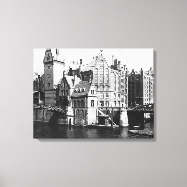 Speicherstadt Hamburg, 1910 Canvastryck (Framsida)