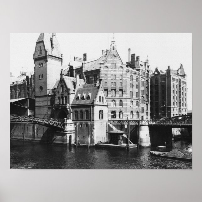 Speicherstadt Hamburg, 1910 Poster (Framsidan)