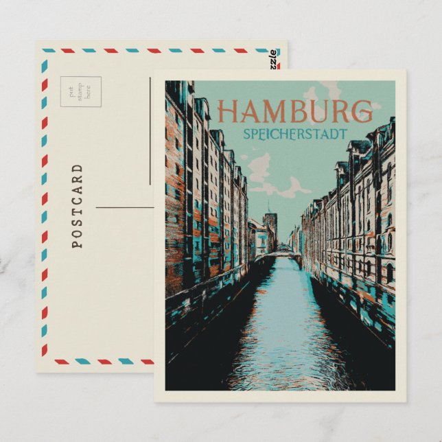 Speicherstadt Hamburg - Iconic Warehouse District Vykort (Fram/baksida)