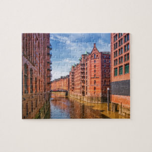 Speicherstadt Warehouse, Hamburg, Tyskland Pussel