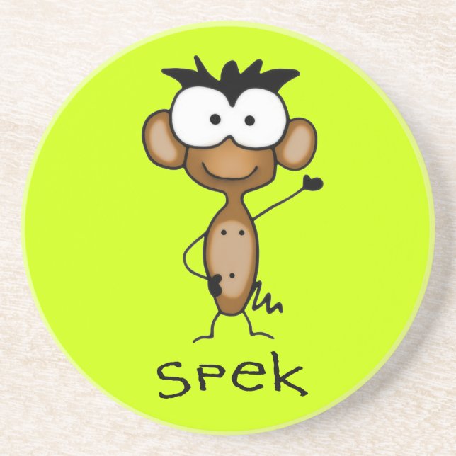 Spek the Monkey Coaster Underlägg Sandsten (Framsidan)