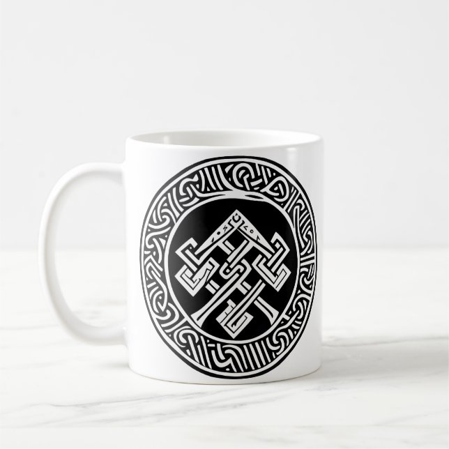 Speklig och viking inspirerad konst kaffemugg (Vänster)