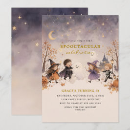 Spektakulär Halloween-födelsedagsfirande fest Inbjudningar