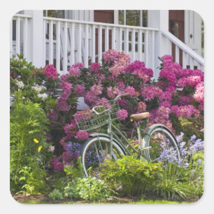 Spektakulär vårblomning, fantasifullt antikt fyrkantigt klistermärke